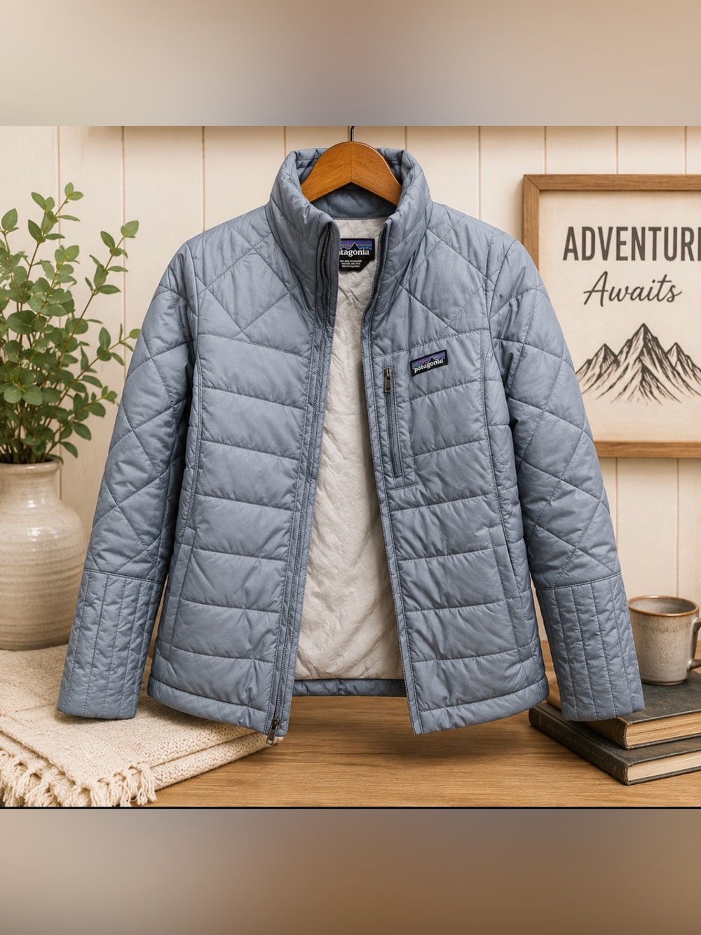 Patagonia size M 10 kids blue radalie jacket